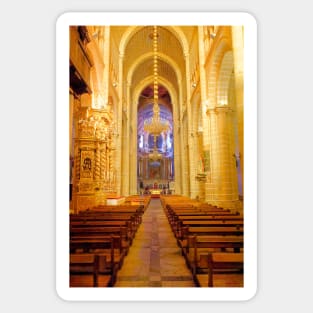 Looking Along the Nave, Evora Cathedral Sticker